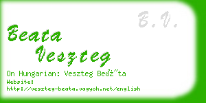 beata veszteg business card